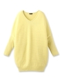 [L]ドルマンチュニックニット/レモンイエロー(031)