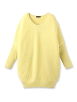 [L]ドルマンチュニックニット/レモンイエロー(031)