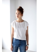 【AZUL by moussy】シルケット綿モダールスムースラッフルプルオーバー/BLK