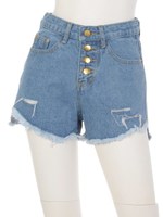 【anap mimpi】ハイウエストダメージDENIMパンツ/L.BL