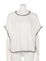 【chille anap】フリンジ付カットプルオーバー/WH