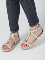 ストラップデザインサンダル/グレー