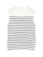 畦ボーダーノースリーニット/ホワイト(032)