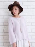 袖フレアモヘヤニット/ラベンダー