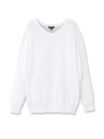 [L]ドルマン風ニットプルオーバー/ホワイト(502)