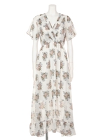 フラワーシフォンドレス/White