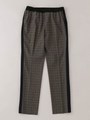 T/Rチェックライン入りパンツ/BLACK