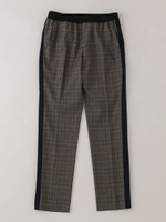 T/Rチェックライン入りパンツ/BLACK