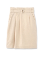 [L]ベルテッドハイウエストスカート/ライトベージュ(051)