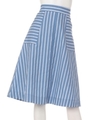 【Aunt Marie's】ストライプフレアスカート/NVY