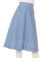 【Aunt Marie's】ストライプフレアスカート/NVY