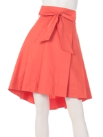 ウエストリボンイレギュラーヘムスカート/ベージュ