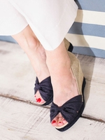 キャンバスギャザーリボンエスパ [gaimo]/オフホワイト