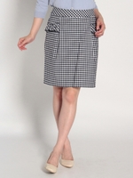 ギンガムフリルタイトSK 3/クロ