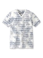 ボタニカル×ストライプ柄Tシャツ/ブルー系(194)