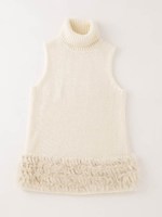 裾ラビットファータートルベスト/GRAY