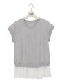 ワイドリブ裾切り替えTOPS/ホワイト