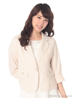 麻調テーラーJK7分袖　2/コンーシロ