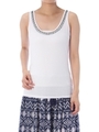 【AZUL by moussy】ターコイズビジュータンク/O/WHT