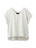 Vネックポンチカットソー/ブラック(019)