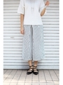 【AZUL by moussy】ストライプタックワイドパンツ/柄NVY