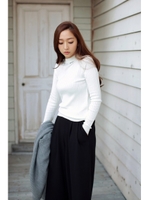 【AZUL by moussy】12G A/N/Pu リブビジュー長袖プルオーバー/柄BLK