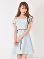 ウエストレースドッキングワンピース/オレンジ