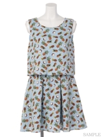 トロピカルドッキングワンピース/サックス