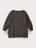 T/Rチェックプルオーバーブラウス/BROWN
