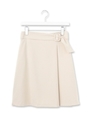 ラップ風Aラインスカート/ライトベージュ(051)