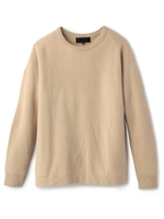 [L]バックシャン編地切り替えニット/ライトベージュ(051)