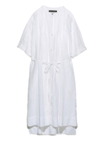 [Balcony and Bed]クラシックリネンワンピース/WHT