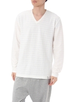 《6/15(木)まで父の日限定価格》【AZUL by moussy】タック天竺Vネック長袖プルオーバー/T.GRY