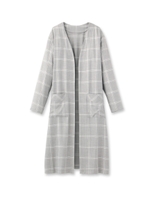 チェック柄カーディガン/ライトグレー(211)