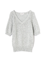 ファンシーＶネックニット/ライトグリーン(130)