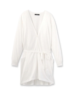 ベルトつきコットンリネンニットカーディガン/オレンジ(067)