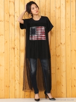 ペイズリーフラッグ ドッキング ワンピース/BLK