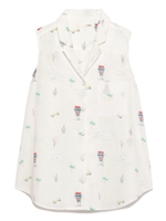 リゾートプリントノースリーブシャツ/OWHT