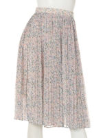 小花プリントプリーツスカート/ベージュ