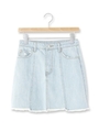 デニム裾ほぐしスカート/ライトブルー(091)