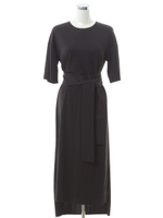 ジャージーロングワンピース/ブラウン