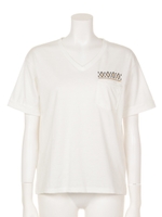 【ANAP】オルテガ刺繍ポケットTシャツ/KHA