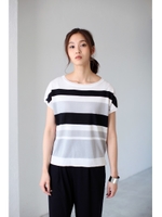 【AZUL by moussy】14Gサイドスリットフレンチスリーブプルオーバー/BRN