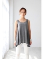 【AZUL by moussy】R天竺イレヘムフレアタンク/O/WHT