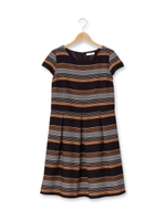 マルチボーダータックワンピース/ネイビー(393)