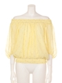 【CASUAL】shinyドットドビー オフショルブラウス/イエロー