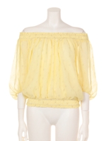 【CASUAL】shinyドットドビー オフショルブラウス/イエロー