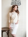 【AZUL by moussy】ニットソーシンプルクルーN長袖プルオーバー/柄GRN