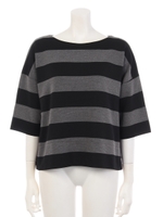 【Omekashi】太ボーダープルオーバー/ブラック