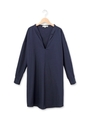 Vネックコットンワンピース/ネイビー(093)